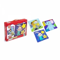 Set 3 puzzle pentru copii, Touch and feel, multicolor, 21 x 21 cm, Cocomelon 96-0050